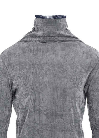 FLOCKED TULLE HIGH NECK T