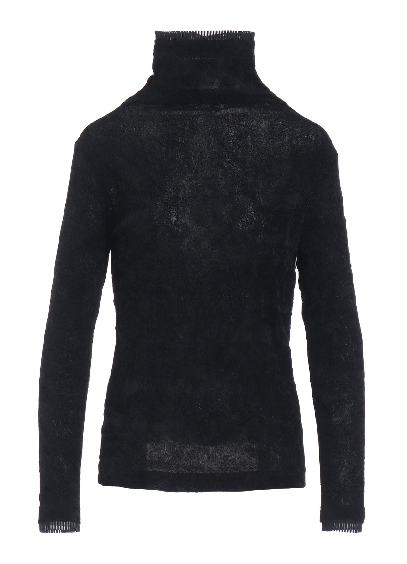 FLOCKED TULLE HIGH NECK T