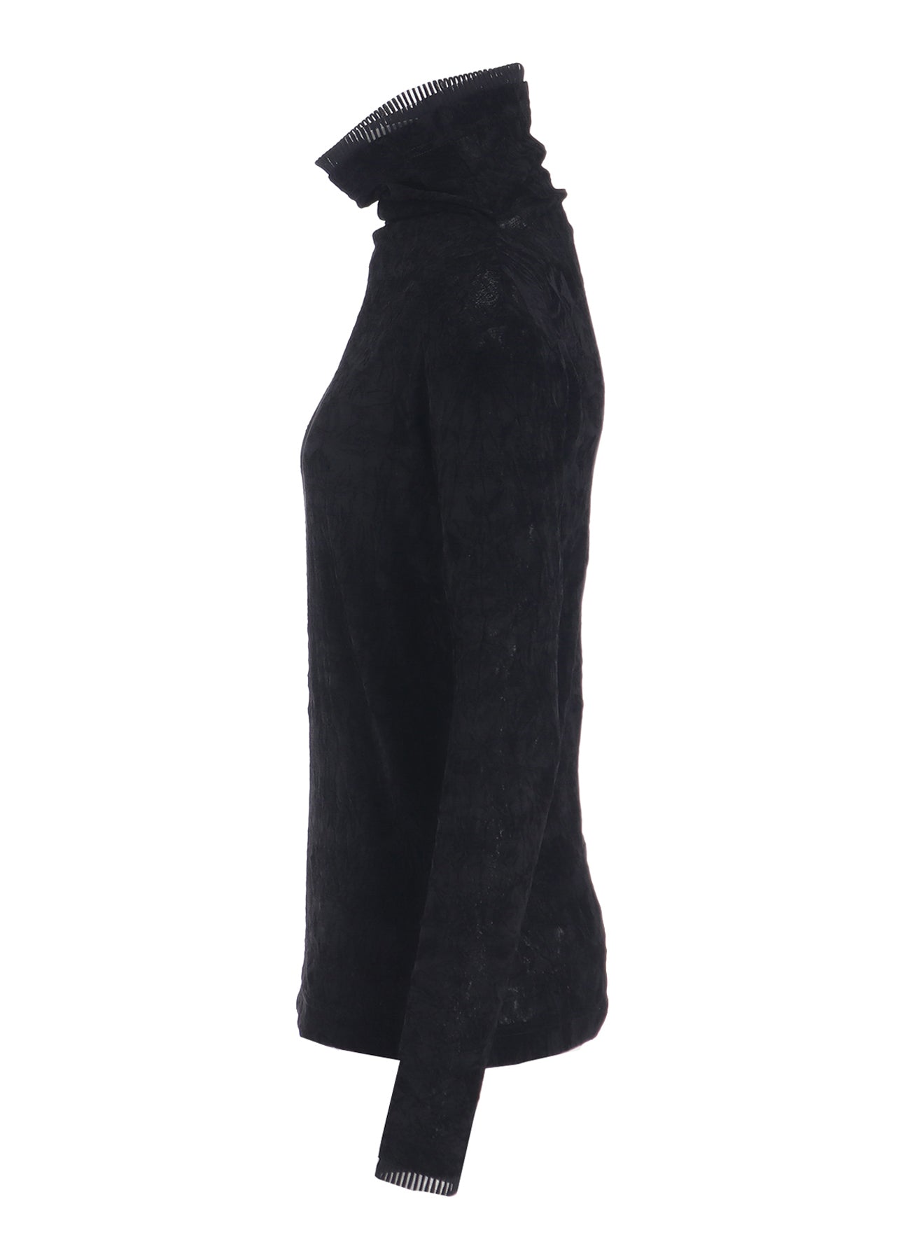 FLOCKED TULLE HIGH NECK T