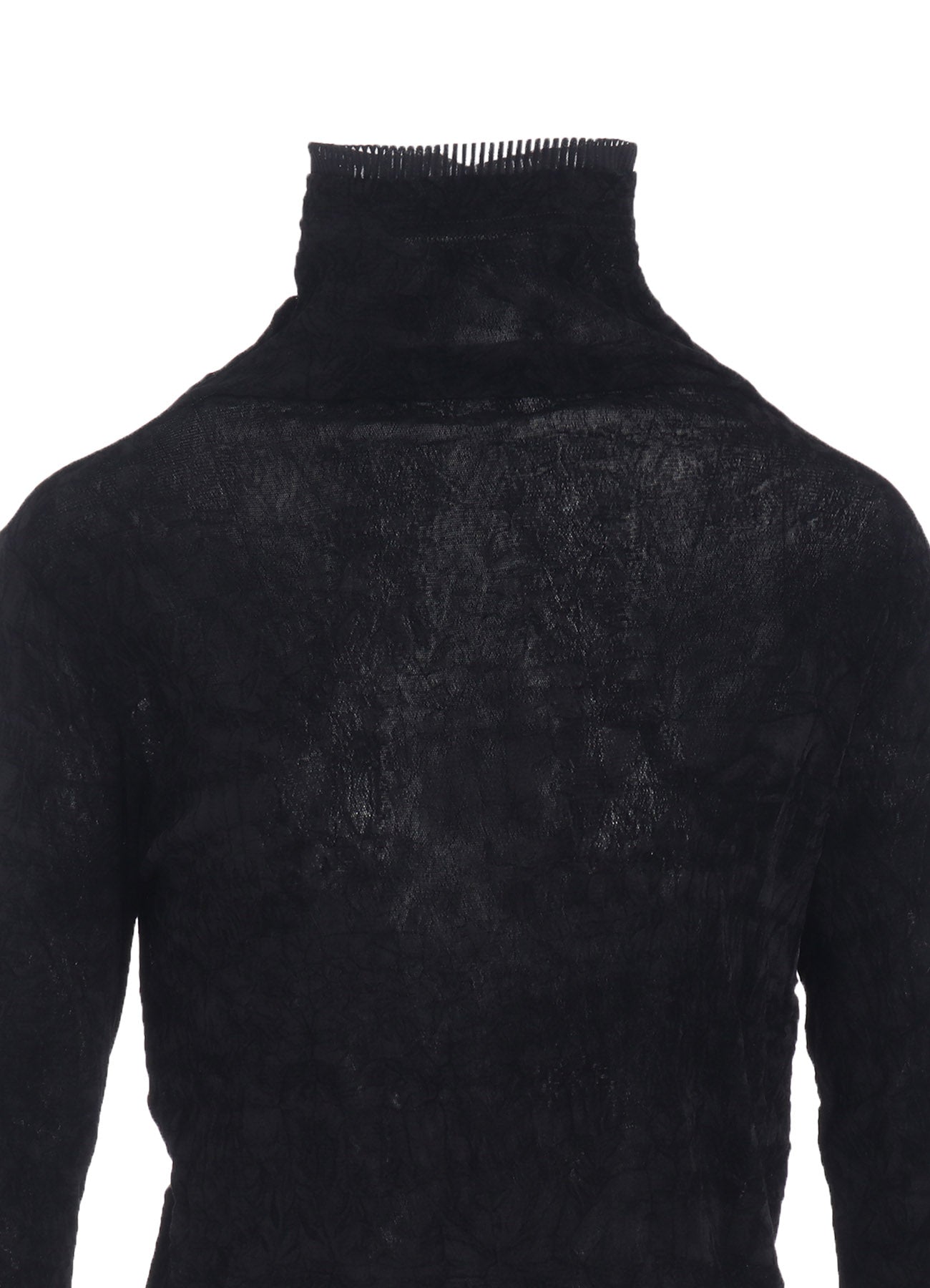 FLOCKED TULLE HIGH NECK T