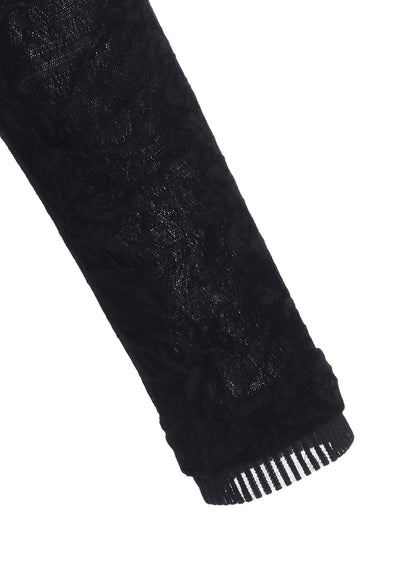 FLOCKED TULLE HIGH NECK T