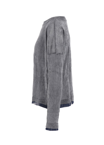 FLOCKED TULLE ROUND NECK WIDE  T