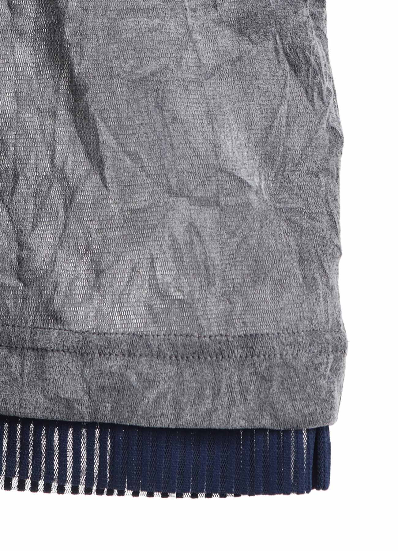 FLOCKED TULLE ROUND NECK WIDE  T