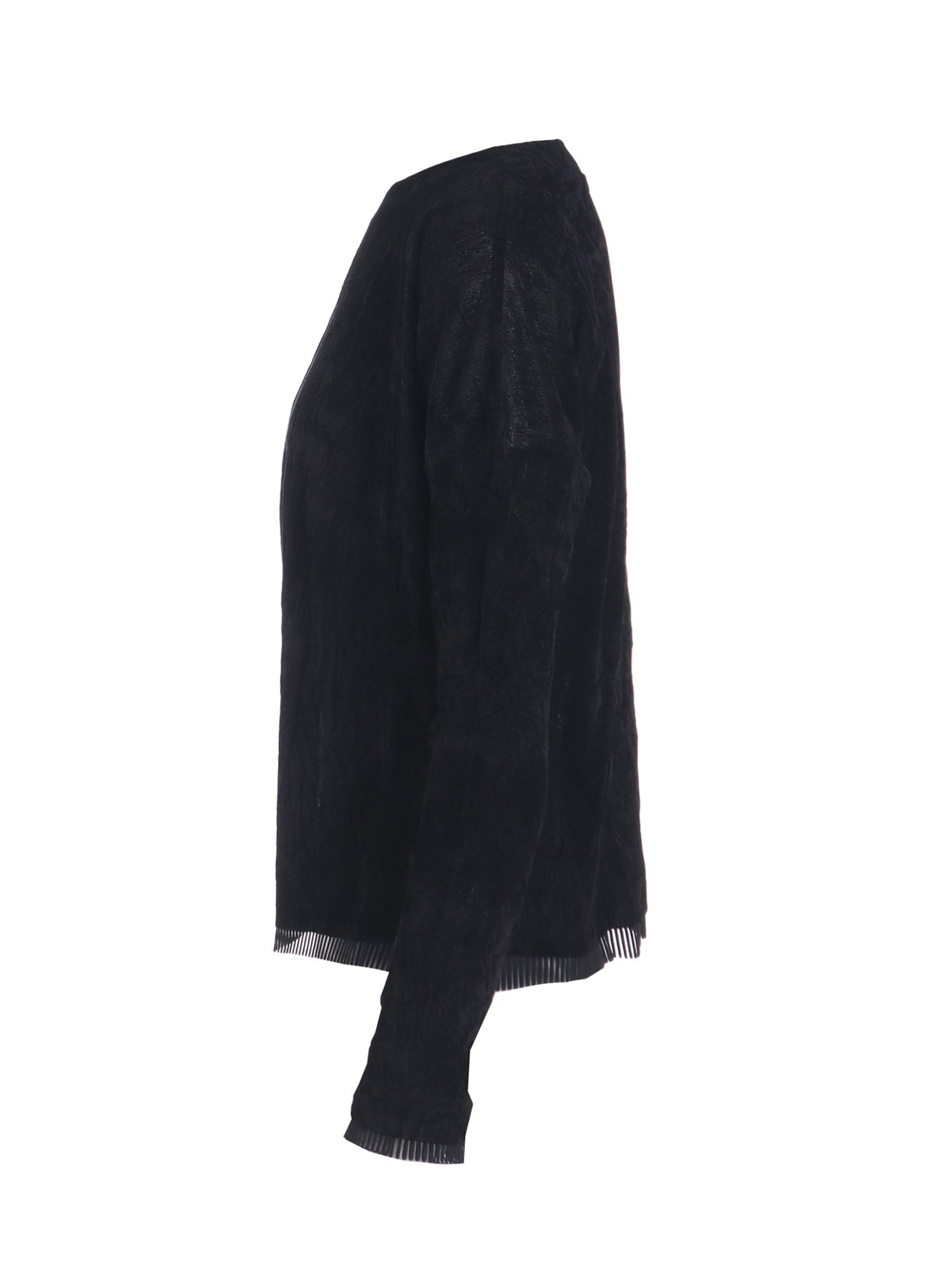 FLOCKED TULLE ROUND NECK WIDE  T