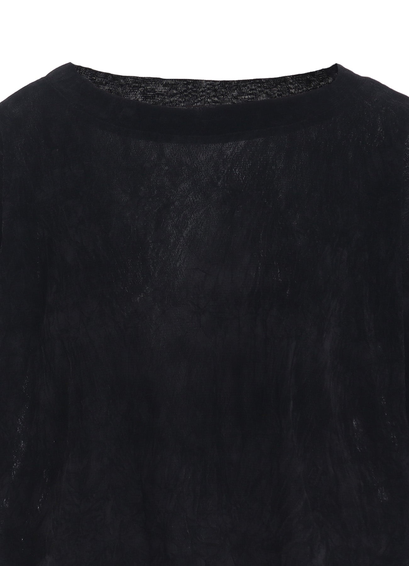 FLOCKED TULLE ROUND NECK WIDE  T