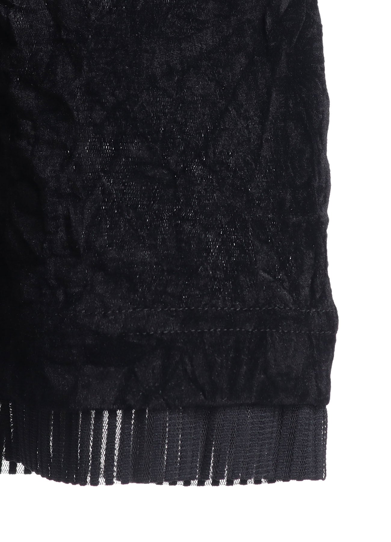 FLOCKED TULLE ROUND NECK WIDE  T