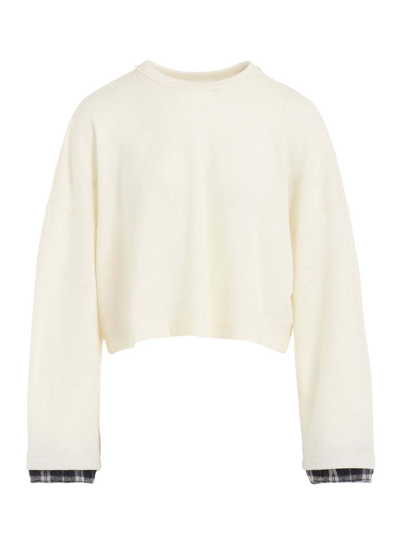 MILLED PLAID WOOL SHORT T