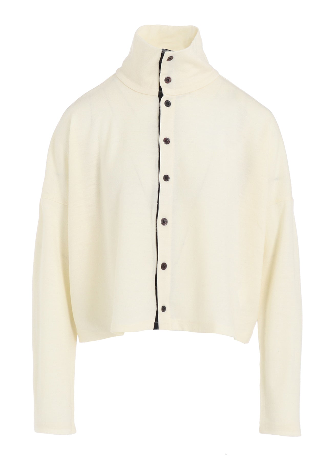 MILLED PLAID WOOL CARDIGAN