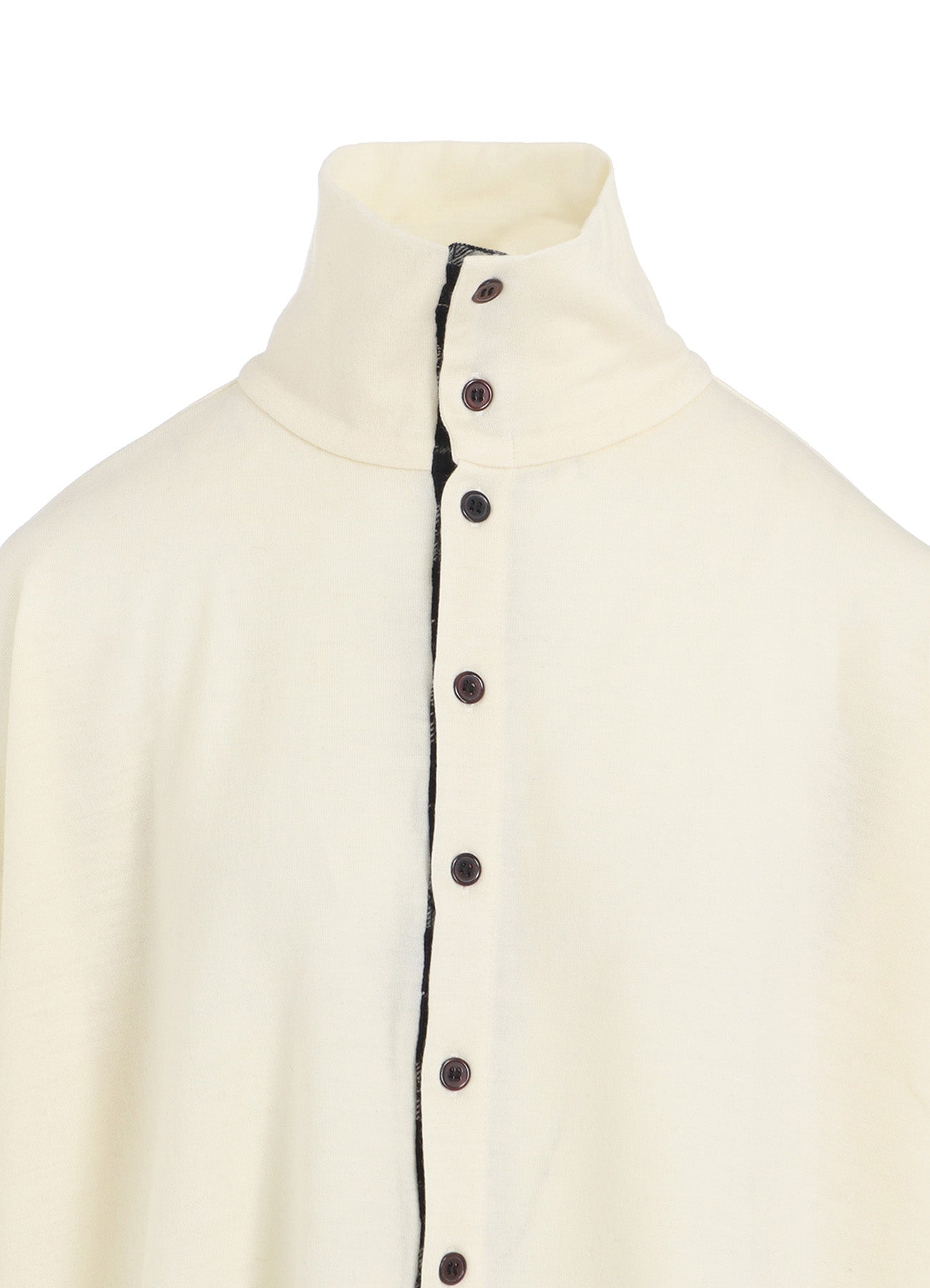 MILLED PLAID WOOL CARDIGAN