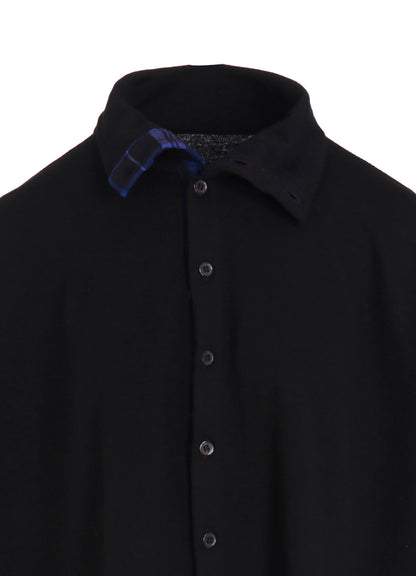 MILLED PLAID WOOL CARDIGAN