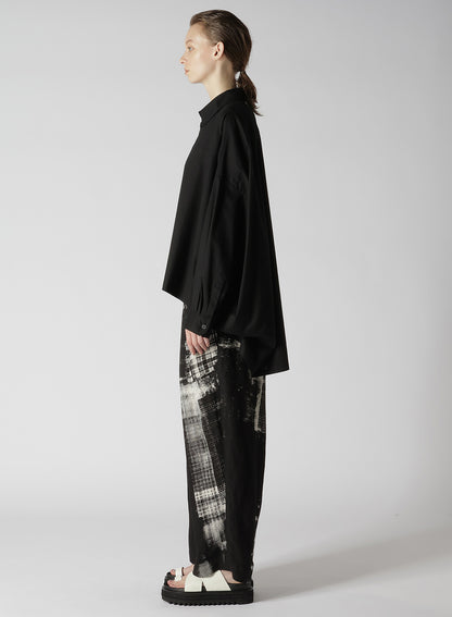 [Y's BORN PRODUCT] THIN COTTON TWILL DOUBLE FRONT OVERSIZED SHIRT