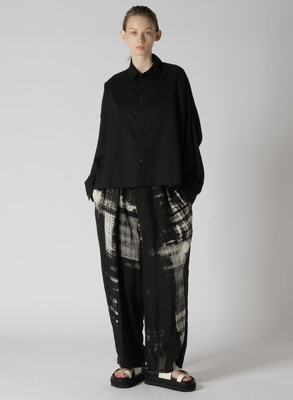 [Y's BORN PRODUCT] THIN COTTON TWILL DOUBLE FRONT OVERSIZED SHIRT