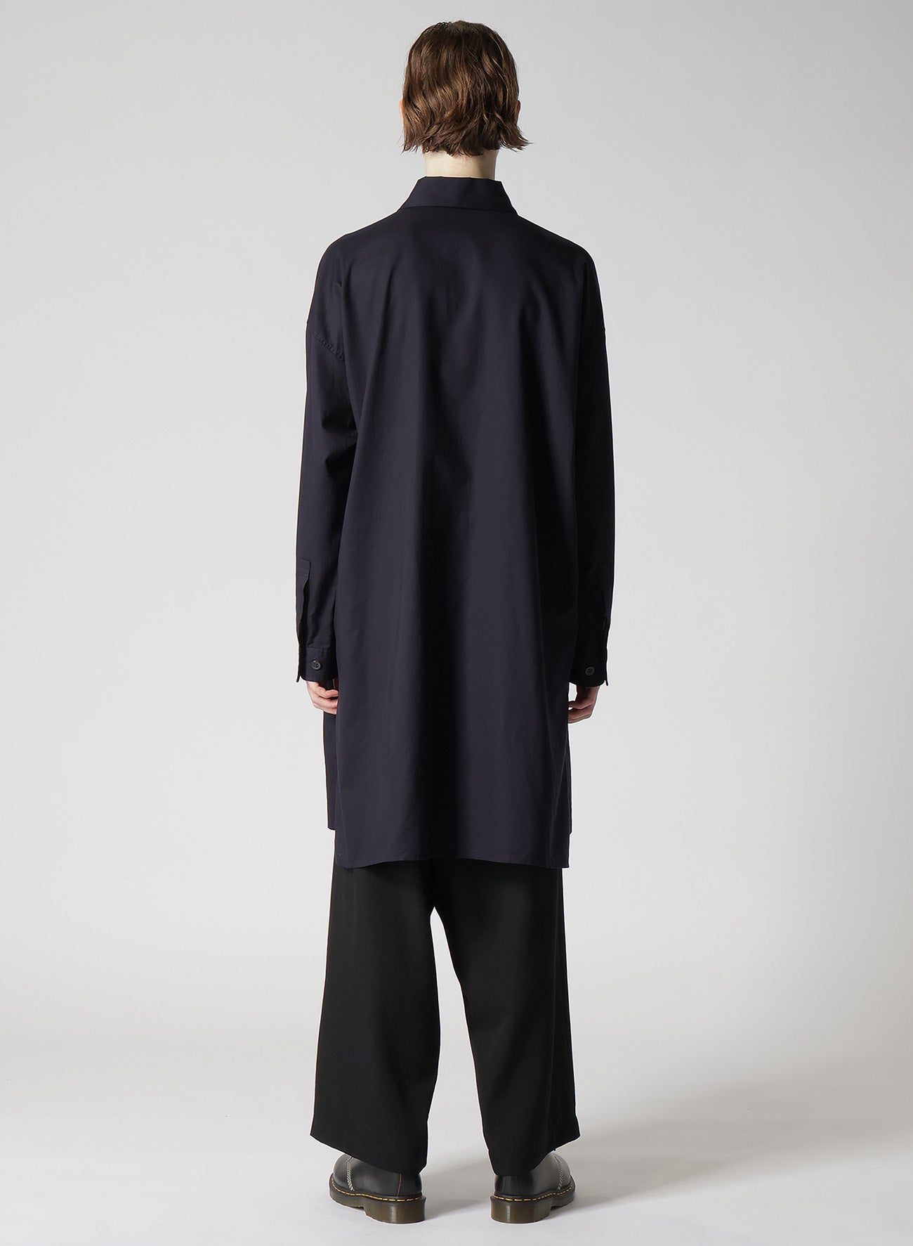 [Y's BORN PRODUCT] THIN COTTON TWILL OVERSIZED LONGSLEEVE SHIRT