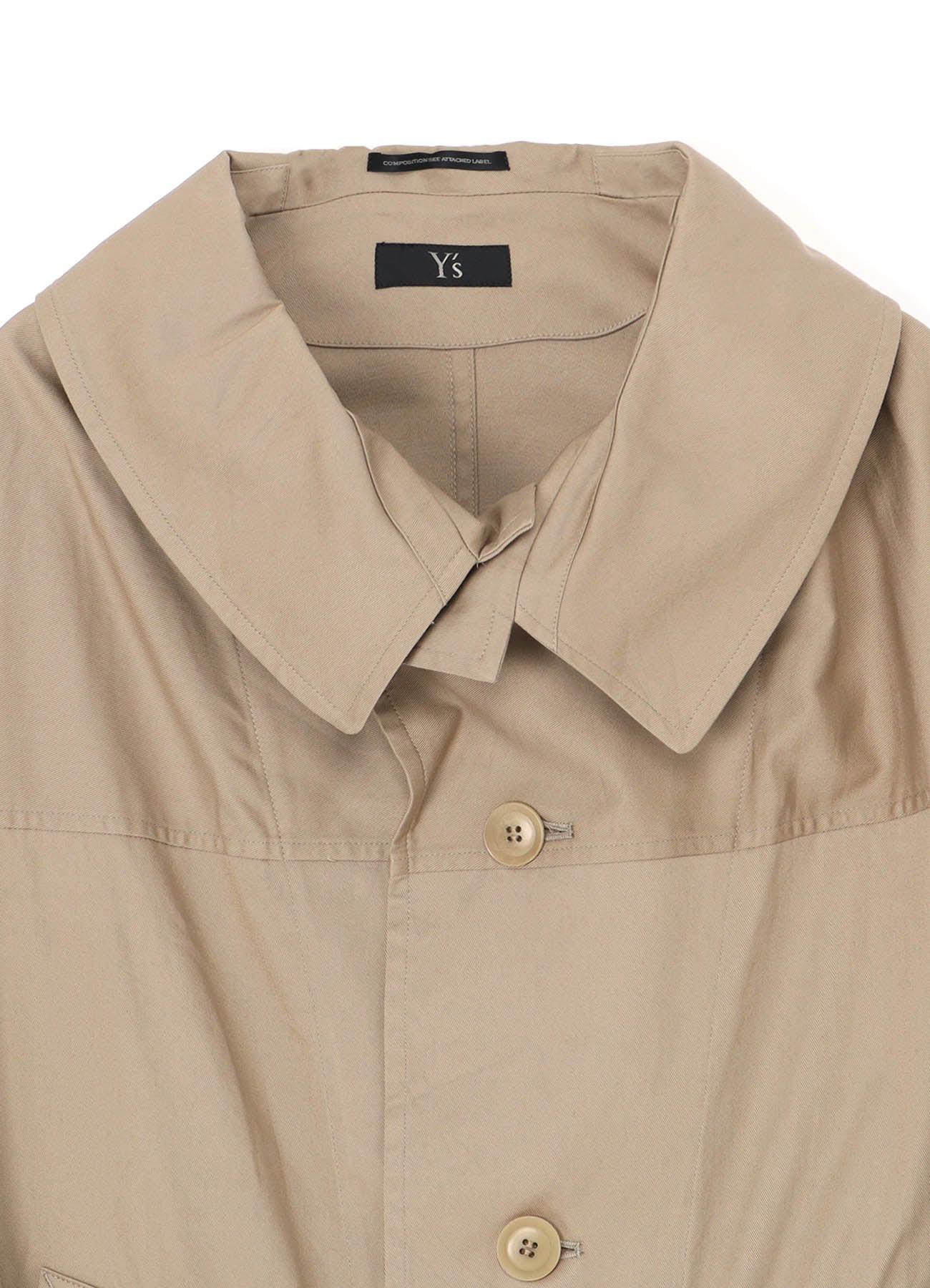 [Y's BORN PRODUCT] COTTON TWILL LONG CAPE COAT