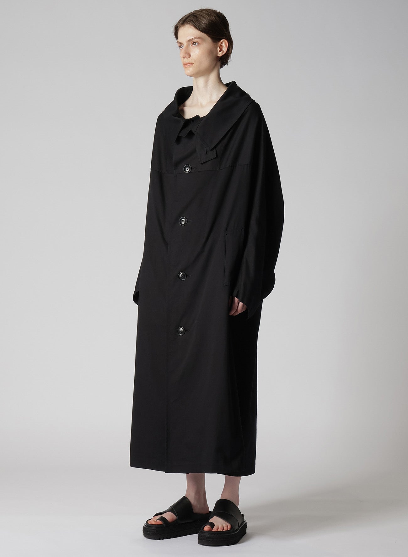 [Y's BORN PRODUCT] COTTON TWILL LONG CAPE COAT
