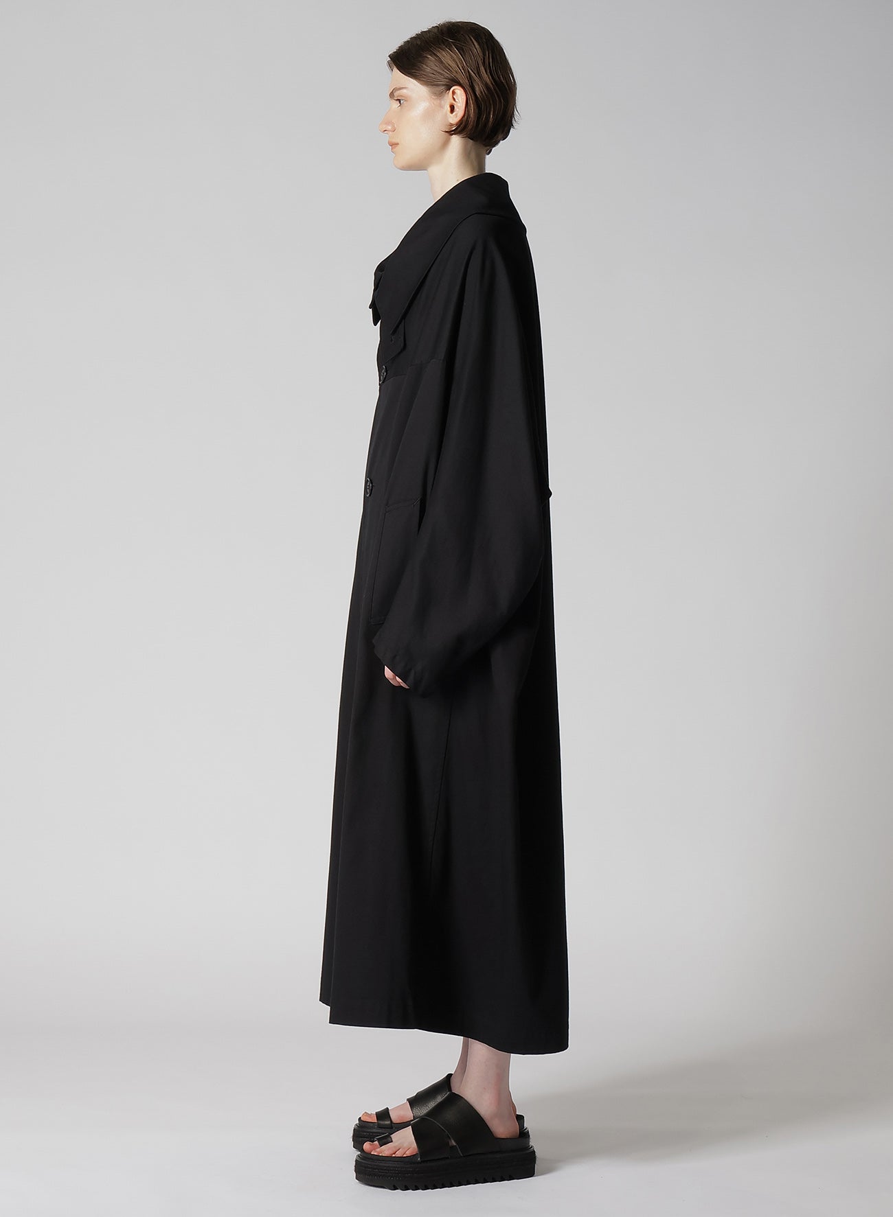 [Y's BORN PRODUCT] COTTON TWILL LONG CAPE COAT