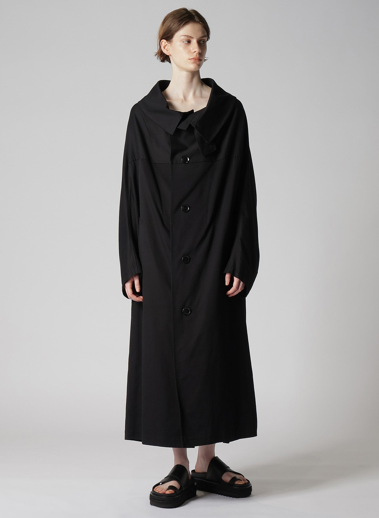 [Y's BORN PRODUCT] COTTON TWILL LONG CAPE COAT