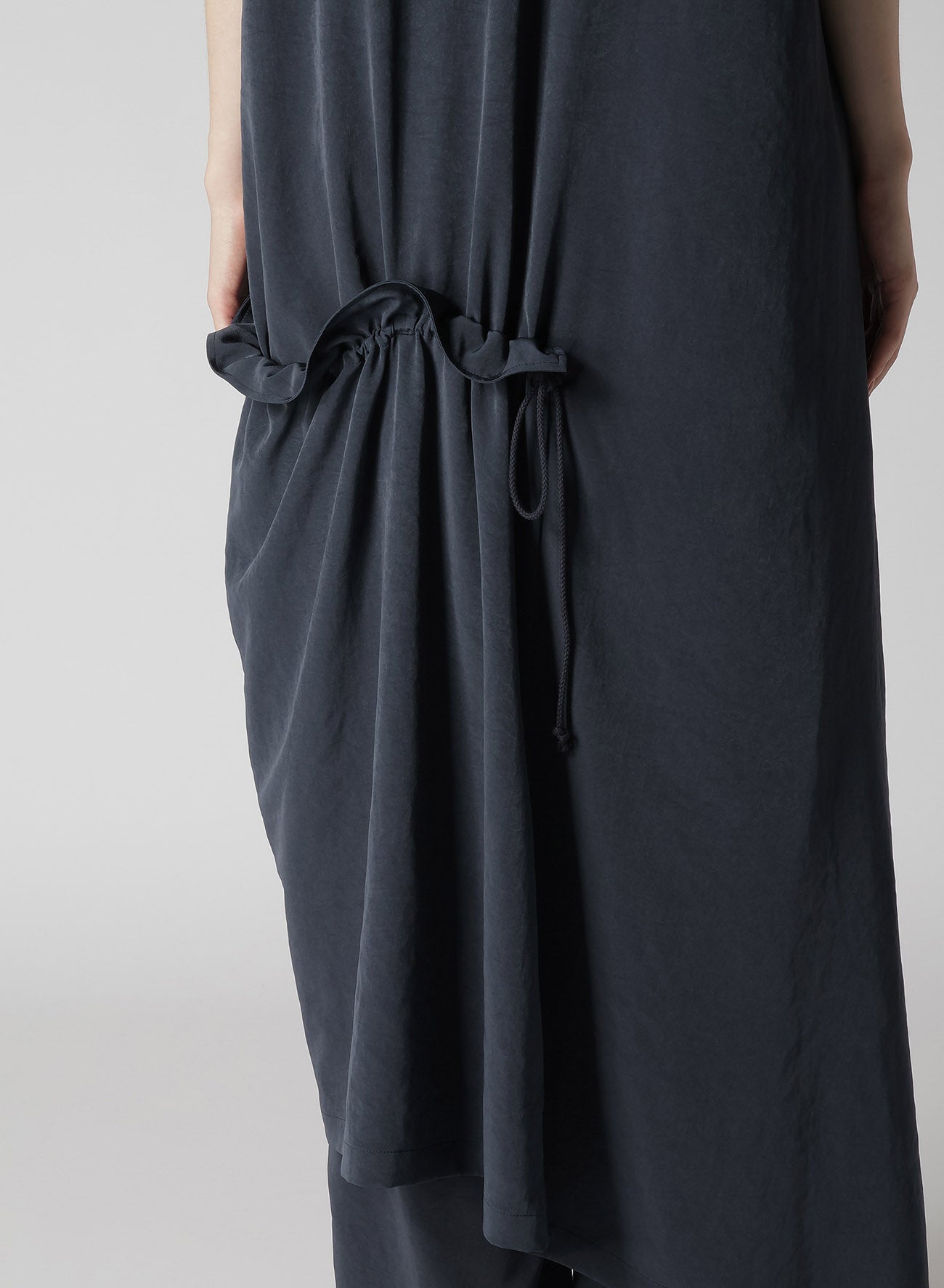 CREPE de CHINE HALF SLEEVE DRAPED DRESS