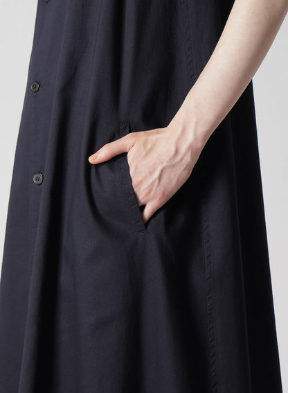 [Y's BORN PRODUCT] THIN COTTON TWILL SLEEVELESS DRESS