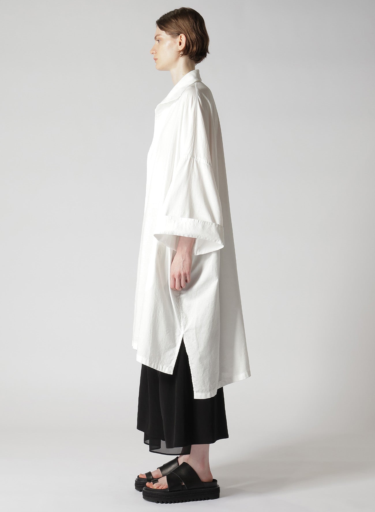 [Y's BORN PRODUCT] THIN COTTON TWILL OVERSIZED DRESS