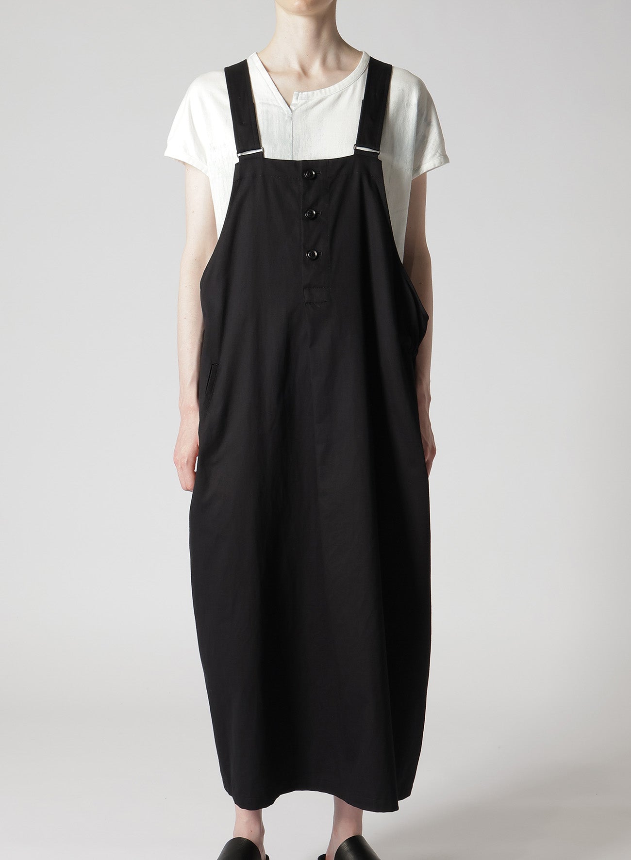 [Y's BORN PRODUCT] COTTON TWILL SIDE STRAP DRESS