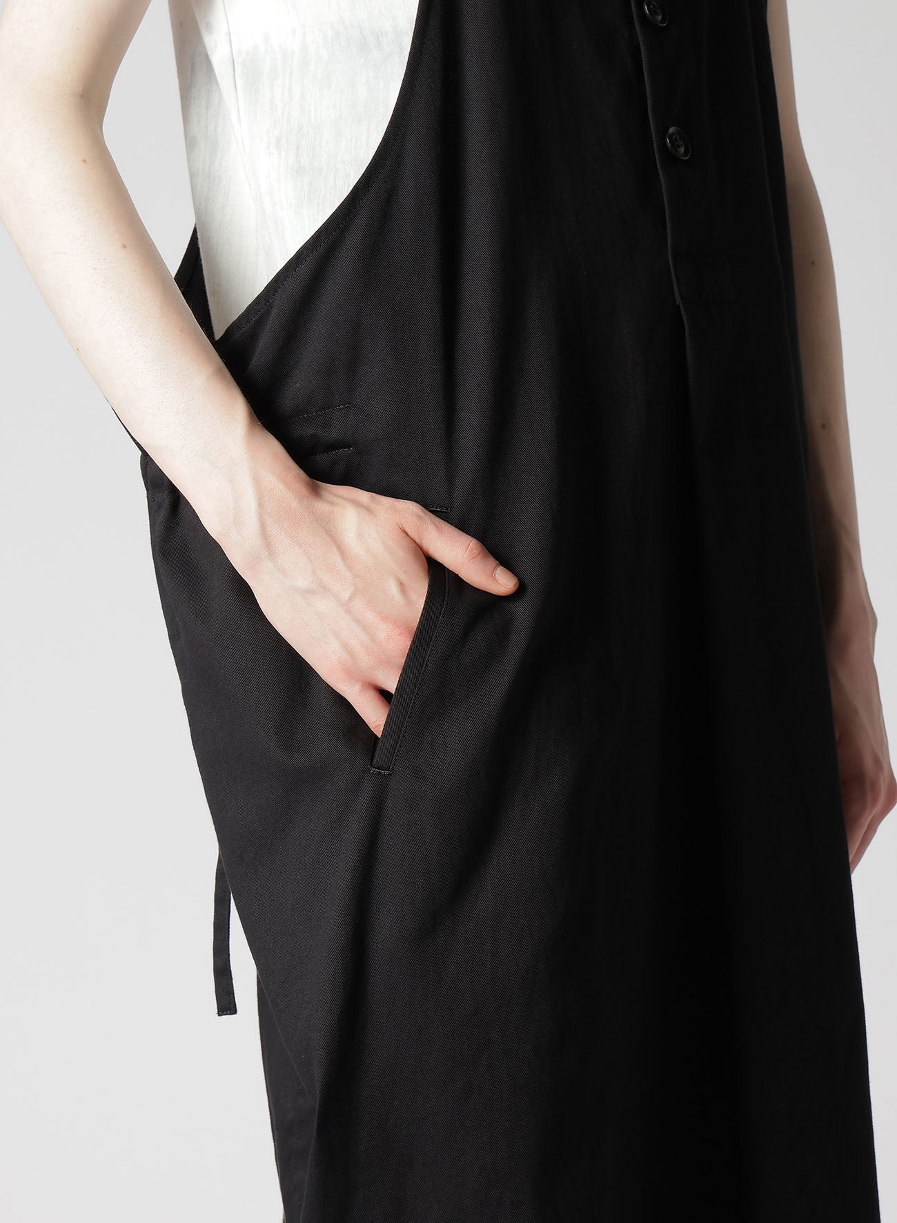 [Y's BORN PRODUCT] COTTON TWILL SIDE STRAP DRESS