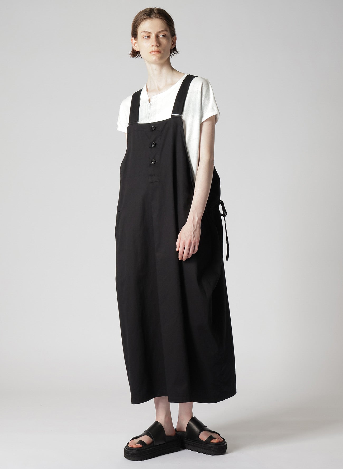 [Y's BORN PRODUCT] COTTON TWILL SIDE STRAP DRESS