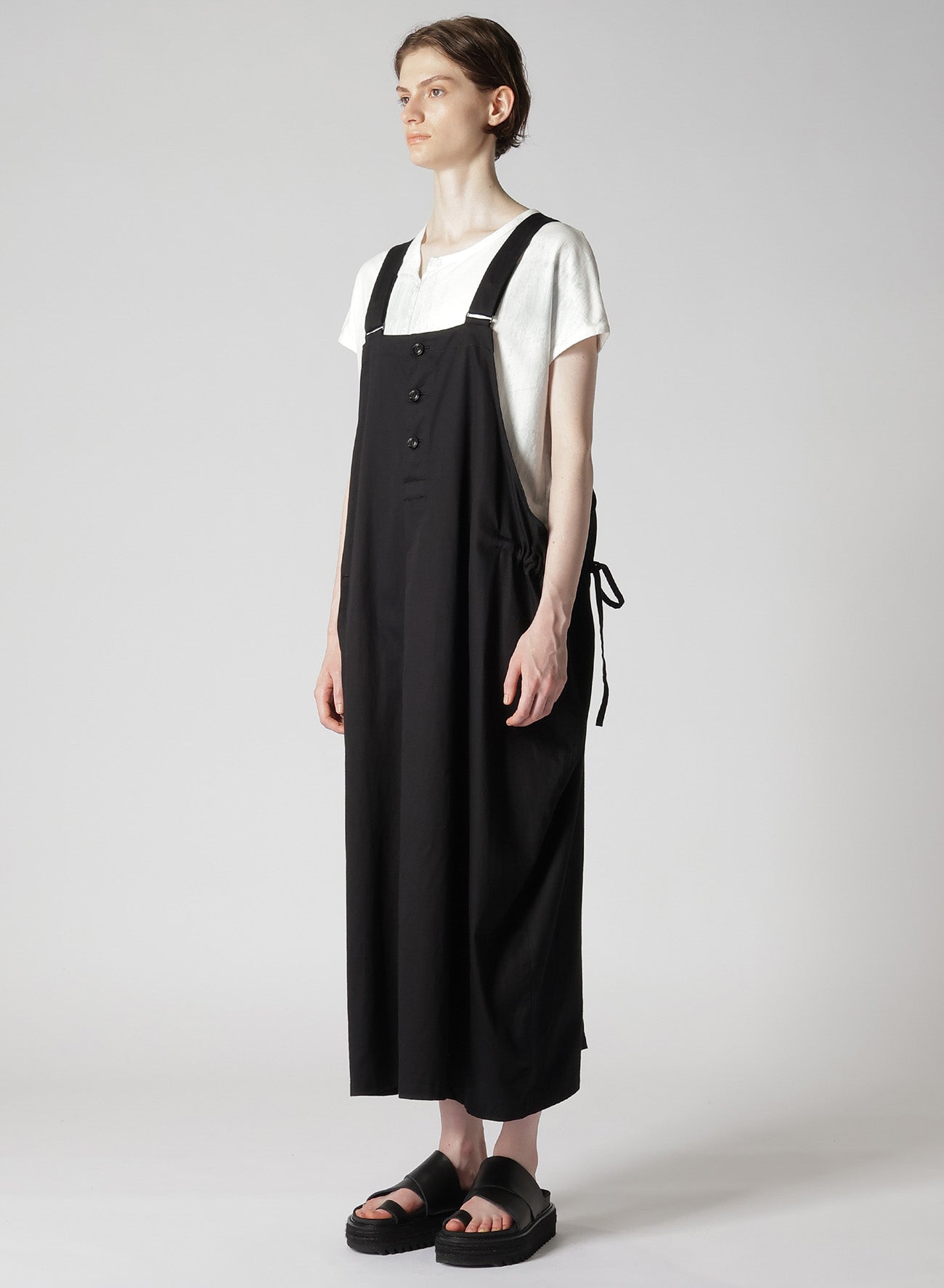 [Y's BORN PRODUCT] COTTON TWILL SIDE STRAP DRESS