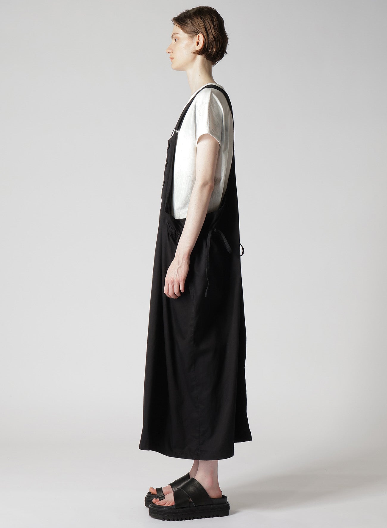 [Y's BORN PRODUCT] COTTON TWILL SIDE STRAP DRESS