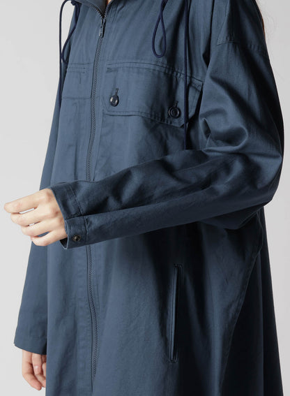 [Y's BORN PRODUCT] COTTON TWILL HOODED COAT