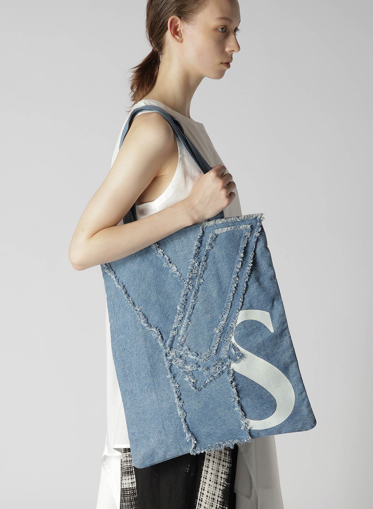 C/DENIM Y-DESIGN PATCHWORK TOTE