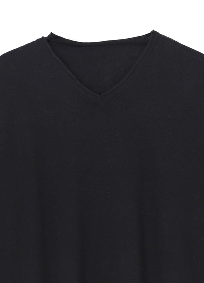 Ry/C TWISTED V NECK OVER SIZED PULLOVER KNIT