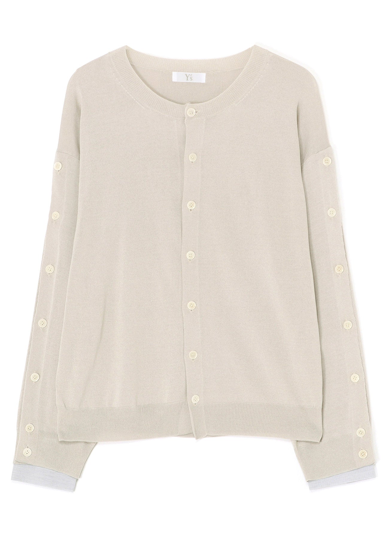 SHIRT SLEEVE LINING JERSEY KNIT CARDIGAN