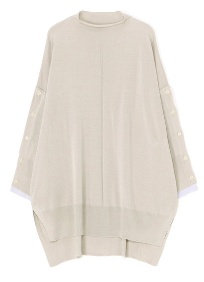 SHIRT SLEEVE LINING JERSEY KNIT DRESS