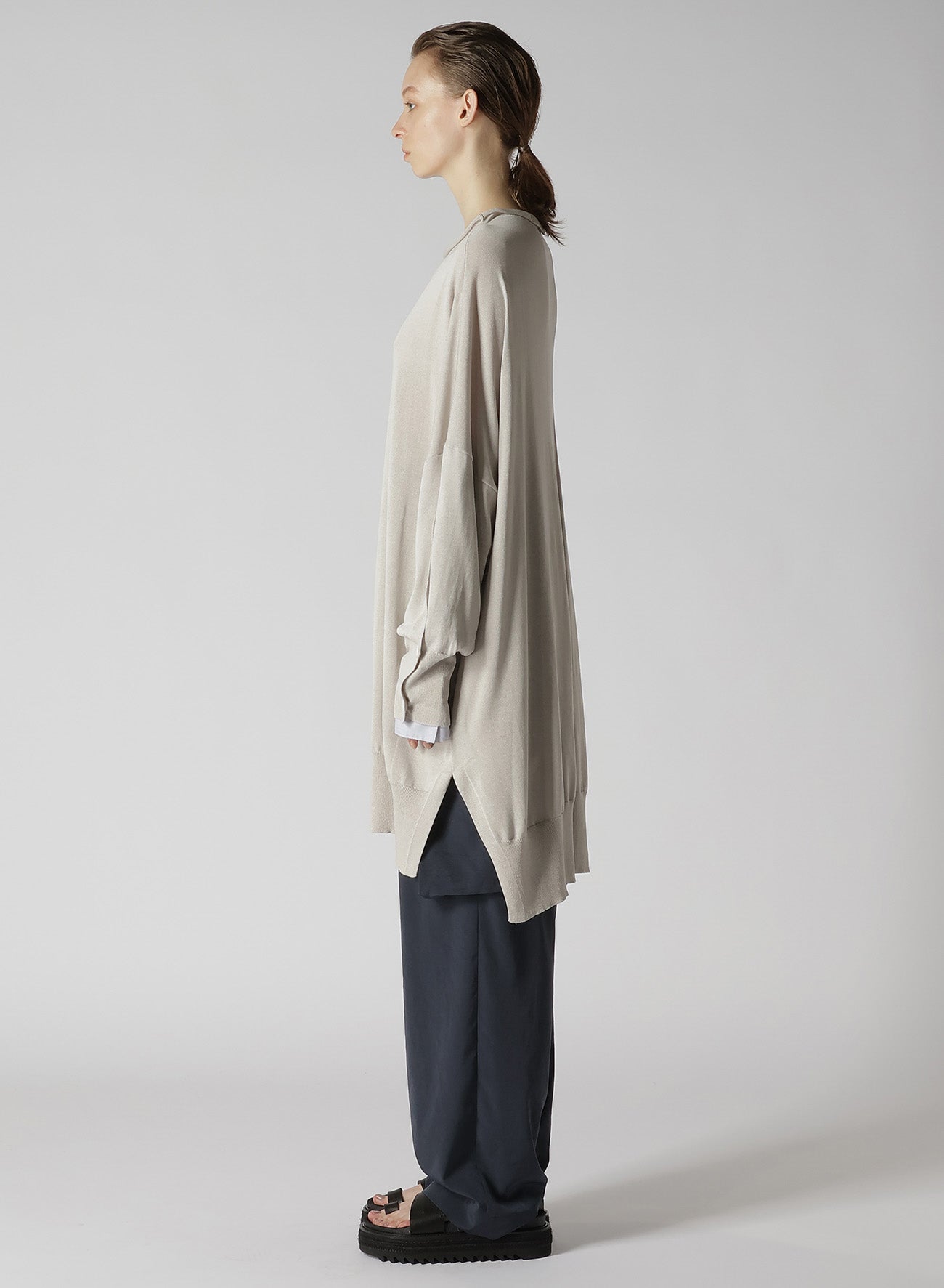 SHIRT SLEEVE LINING JERSEY KNIT DRESS