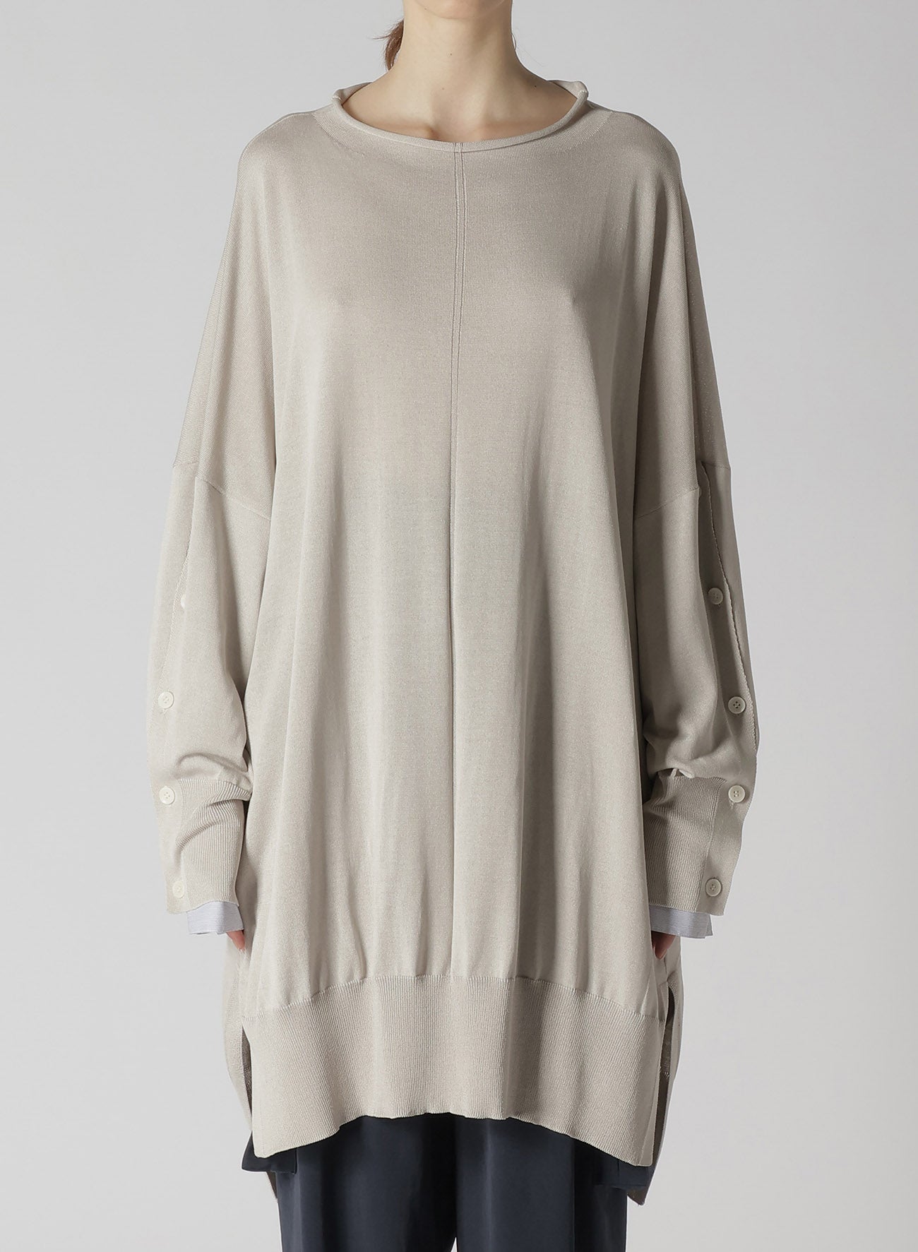 SHIRT SLEEVE LINING JERSEY KNIT DRESS