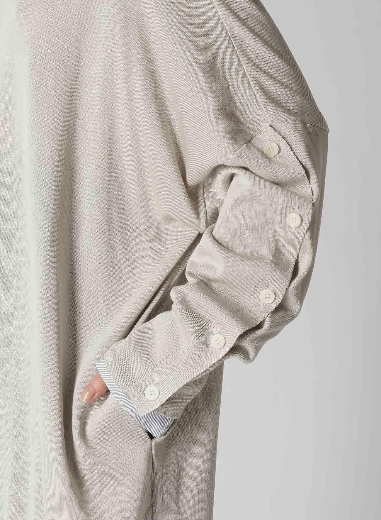 SHIRT SLEEVE LINING JERSEY KNIT DRESS