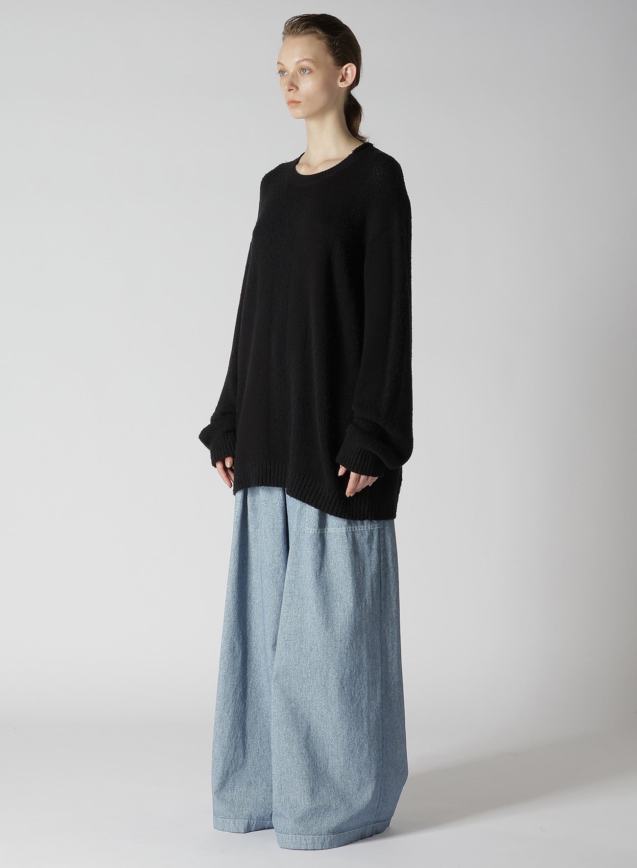 BLOCK CAMO JACQUARD LONG SLEEVE KNIT PULLOVER