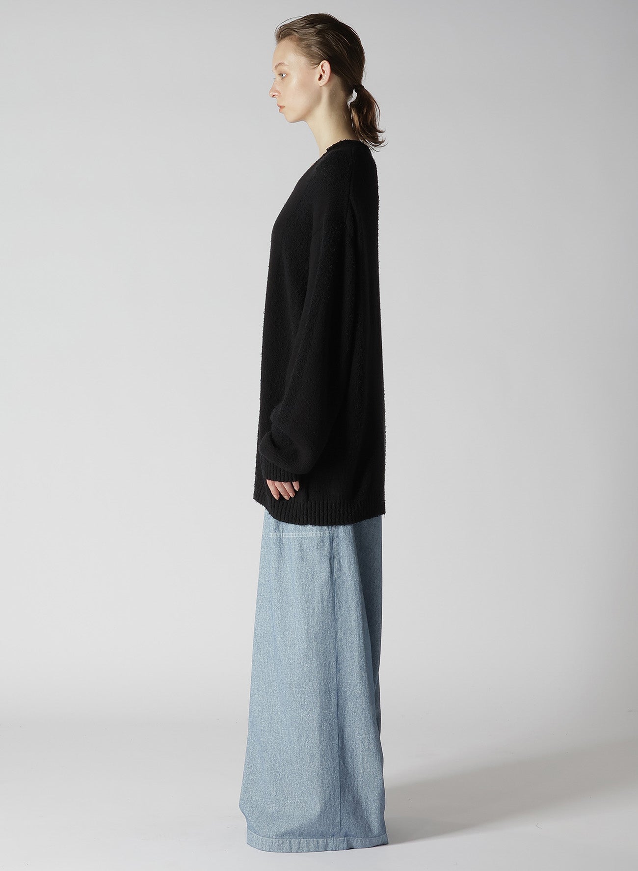 BLOCK CAMO JACQUARD LONG SLEEVE KNIT PULLOVER