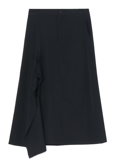 WOOL GABARDINE RIGHT SIDE FLAP SKIRT