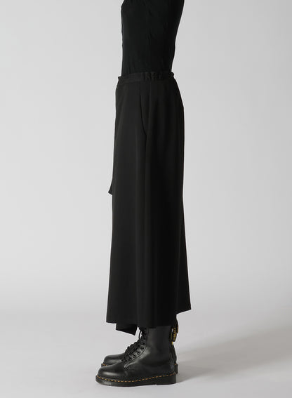 WOOL GABARDINE RIGHT SIDE FLAP SKIRT