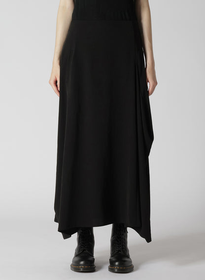 CREPE de CHINE PANEL TUCK FLARED SKIRT