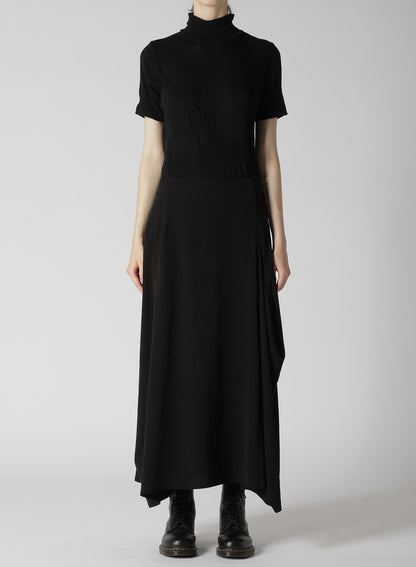 CREPE de CHINE PANEL TUCK FLARED SKIRT