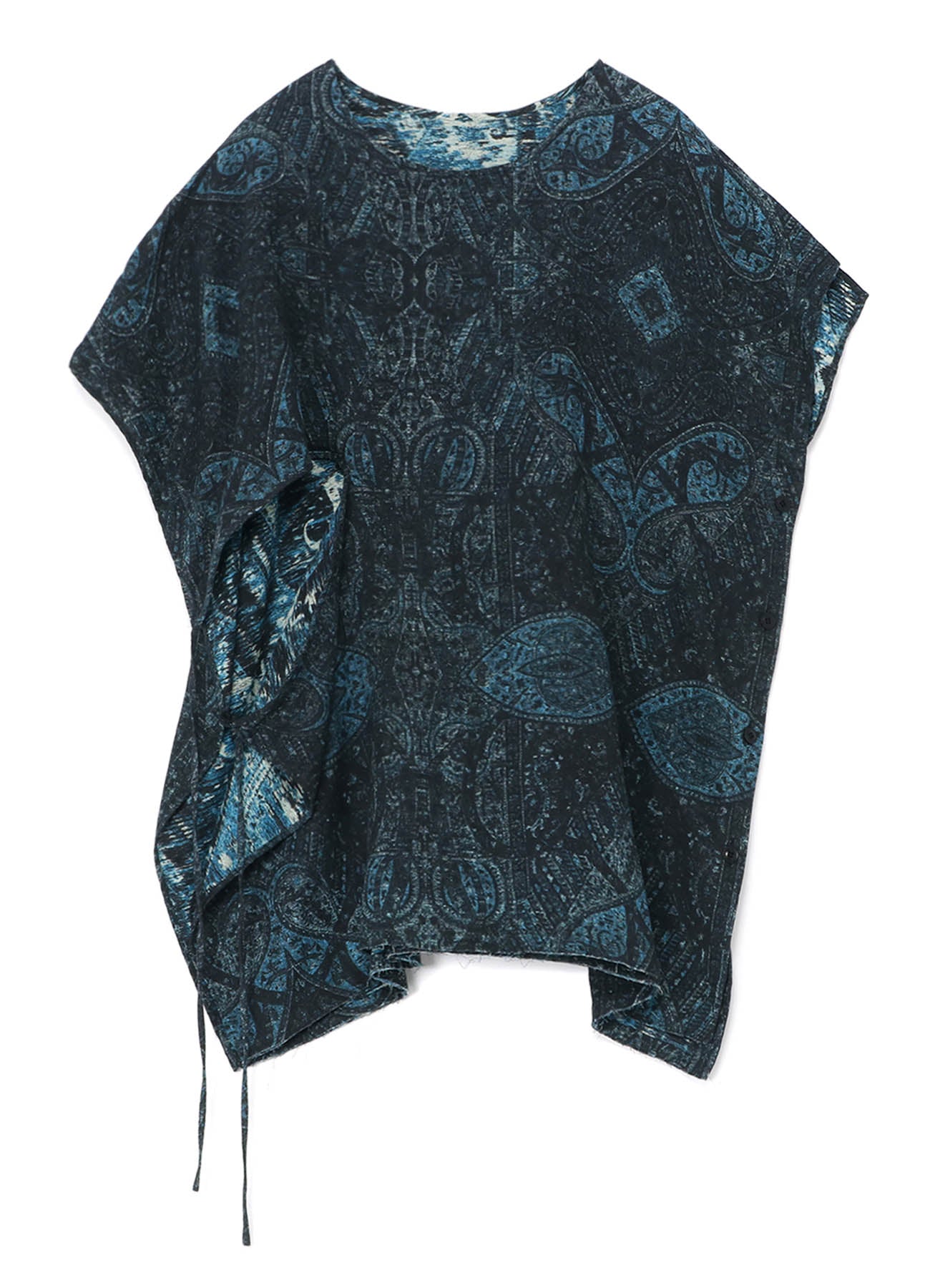 COTTON GAUZE BLOUSE WITH INDIAN JACQUARD PRINT