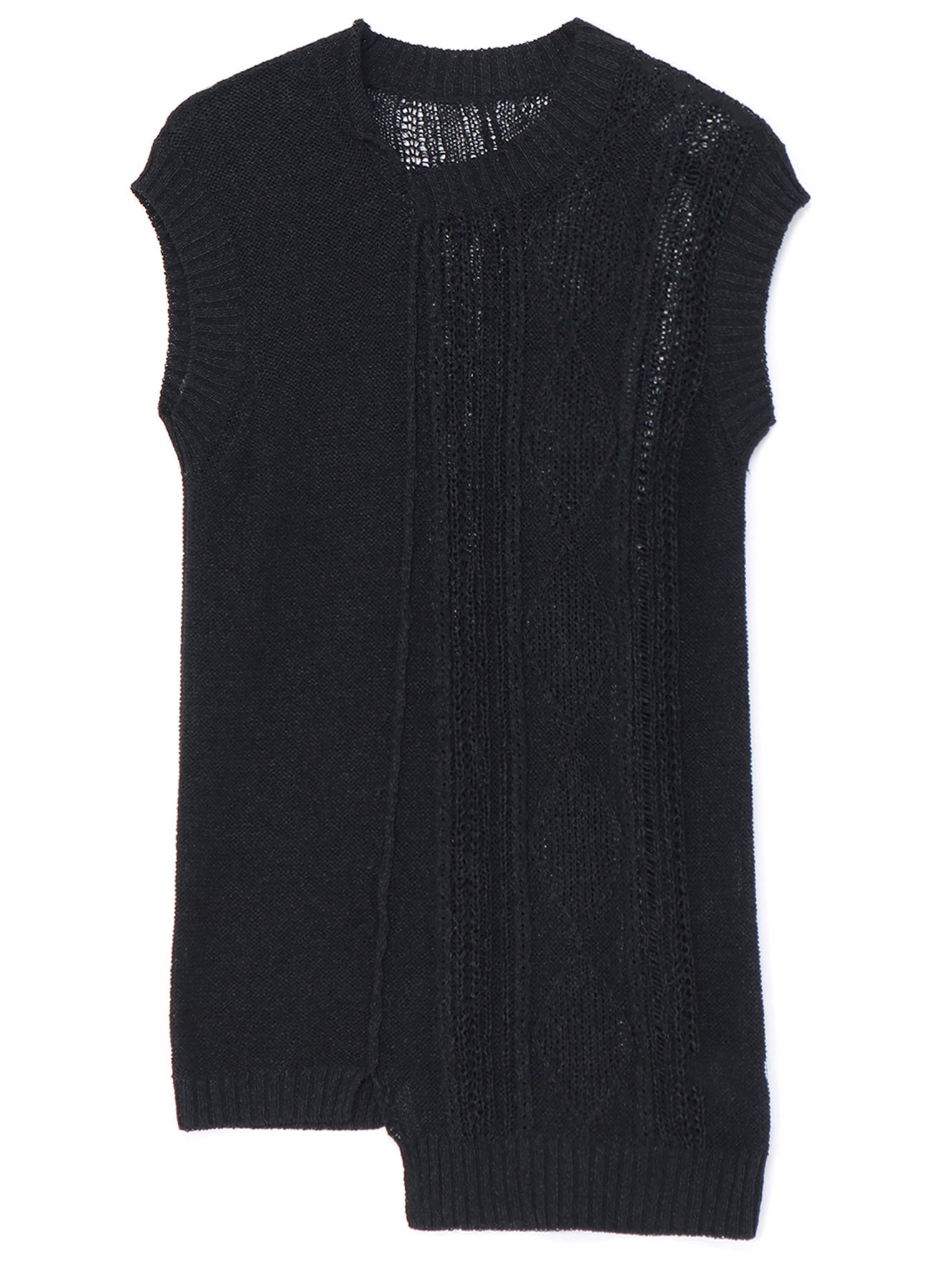 PLAIN STITCH x CABLE KNIT SLEEVELESS PULLOVER