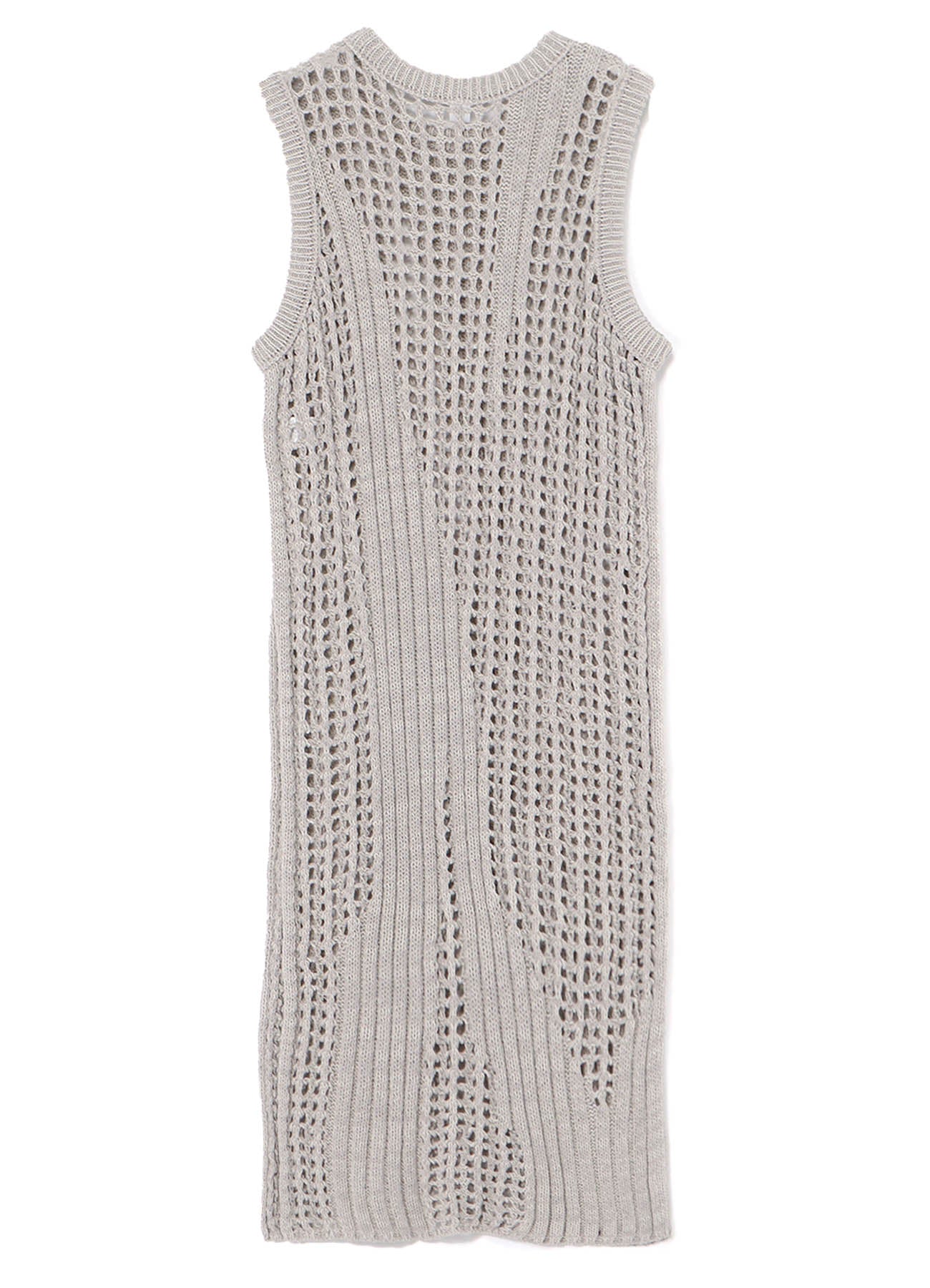 RIB STITCH/MESH SLEEVELESS DRESS