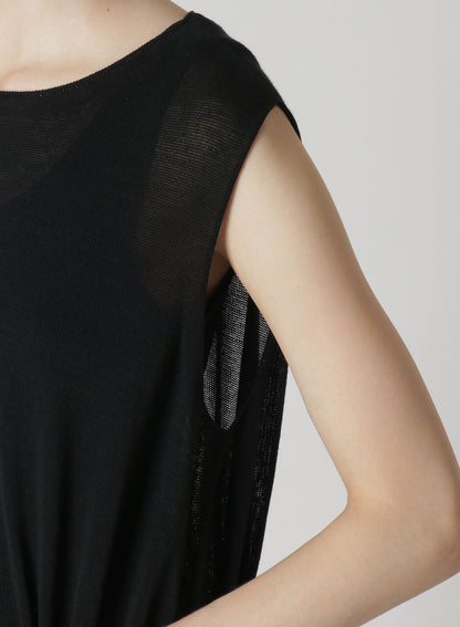 PLAIN STITCH / CHAIN STITCH "WHOLEGARMENT" SLEEVELESS TOP