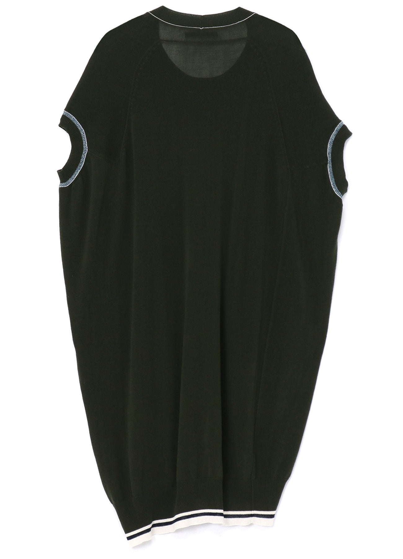 HIGH-TWIST PLAIN STITCH SLEEVELESS PULLOVER