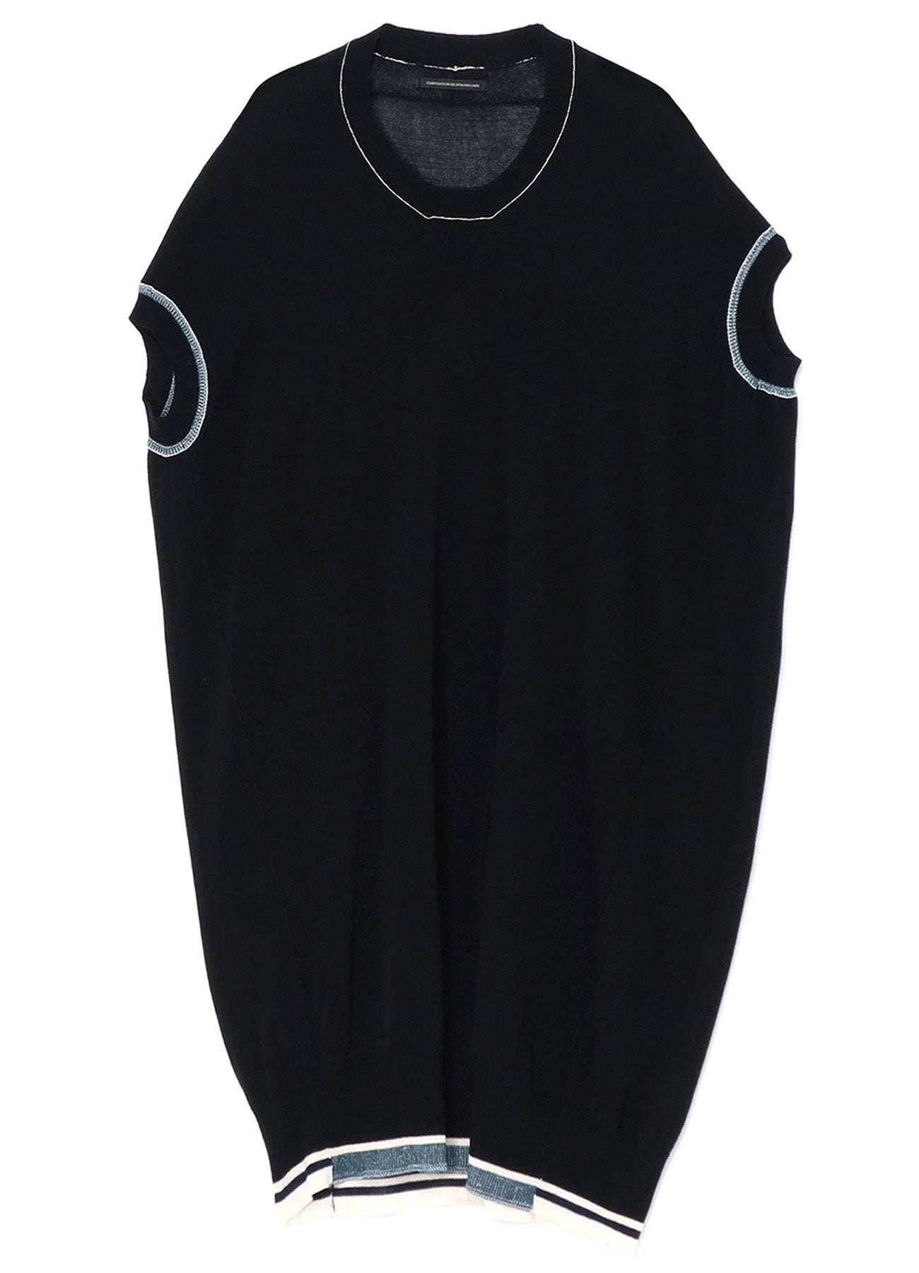 HIGH-TWIST PLAIN STITCH SLEEVELESS PULLOVER