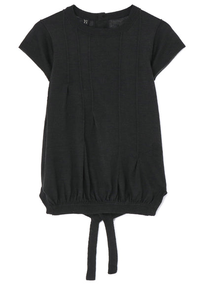 PLAIN STITCH PLEATED PULLOVER